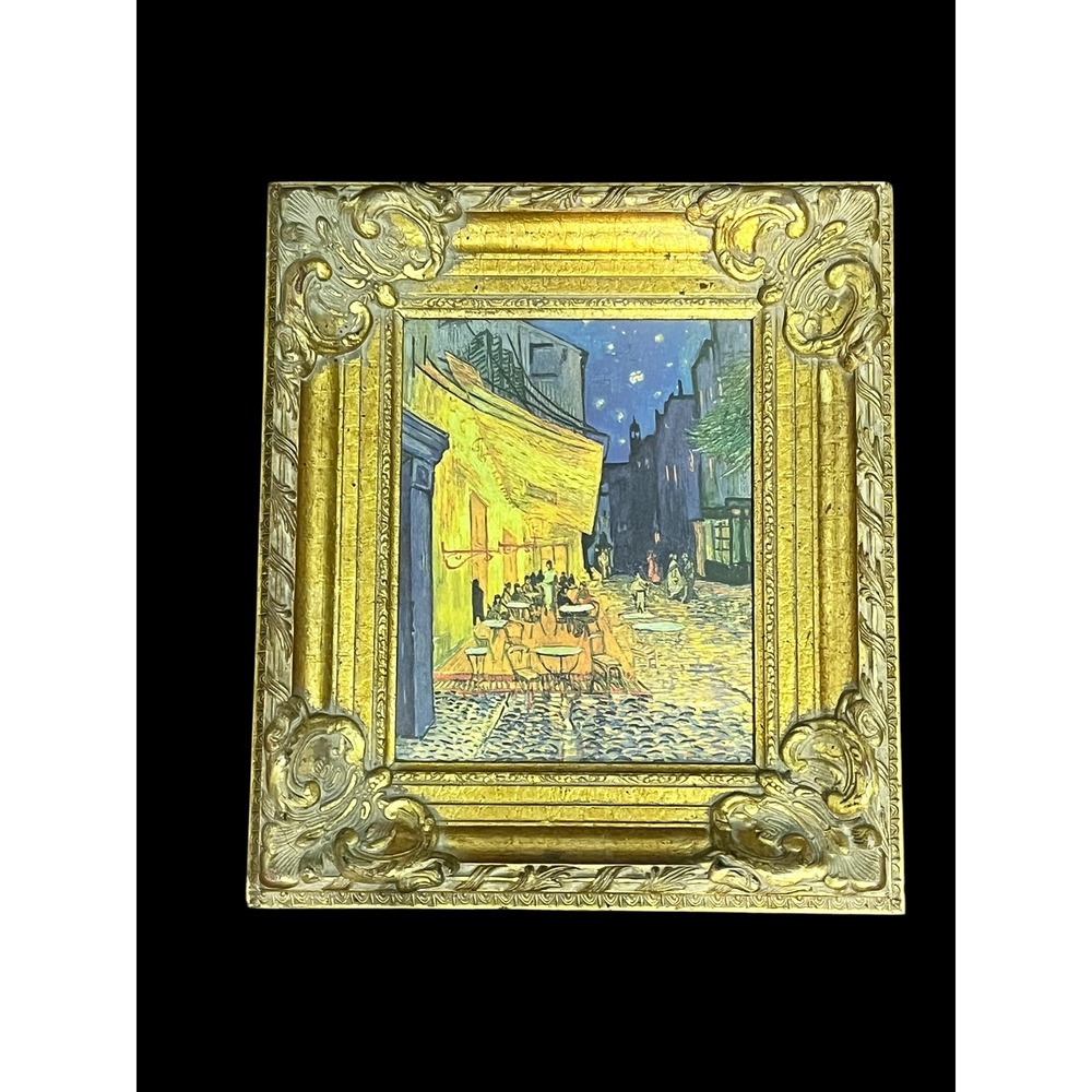 Brushstrokes Van Gogh The Cafe Terrace at Night Ornate Framed Art 1114/4950